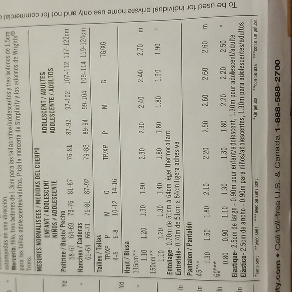 Simplicity Easy-to-Sew Pattern 2823 pajamas for the whole family - Picture 4 of 7